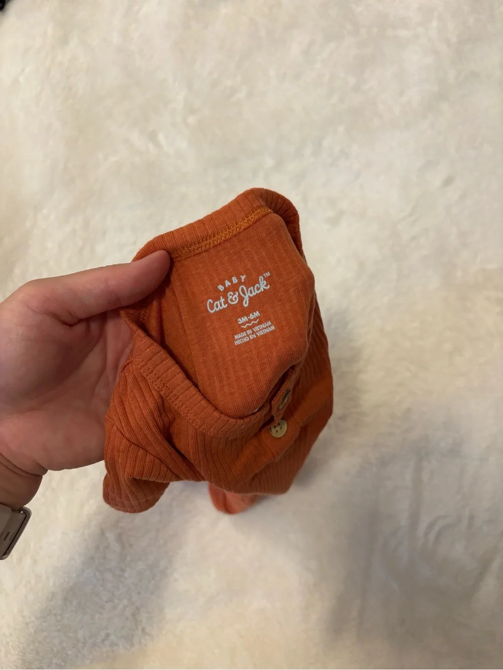 Cat & Jack 3-6M - ribbed short sleeve rust orange one-piece